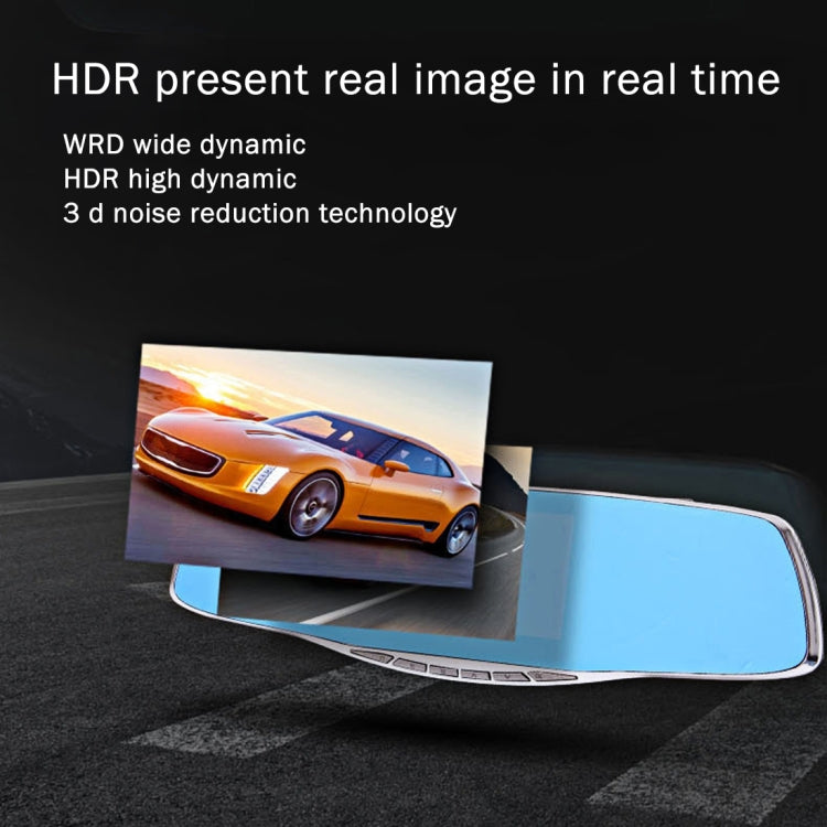 G835 HD 1080P 4.3 inch Screen Display Rearview Mirror Vehicle DVR, Generalplus 2248, 2 Cameras 170 Degree Wide Angle Viewing, Support HDR Recording / Motion Detection Function - Car DVRs by PMC TechLife | Online Shopping South Africa | PMC TechLife | Buy Now Pay Later Mobicred
