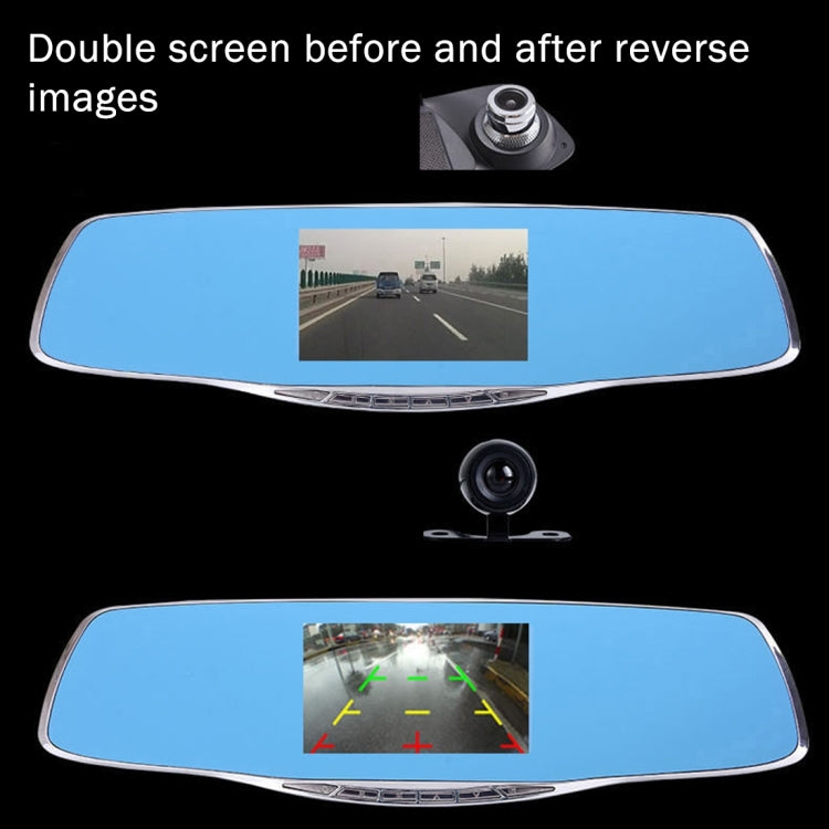 G835 HD 1080P 4.3 inch Screen Display Rearview Mirror Vehicle DVR, Generalplus 2248, 2 Cameras 170 Degree Wide Angle Viewing, Support HDR Recording / Motion Detection Function - Car DVRs by PMC TechLife | Online Shopping South Africa | PMC TechLife | Buy Now Pay Later Mobicred