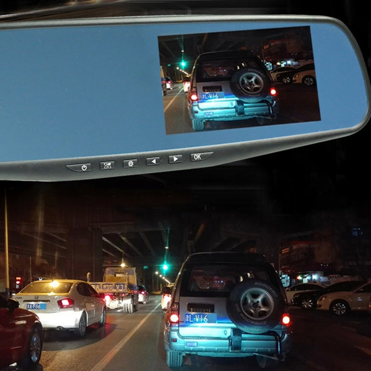 Left Screen Display Rearview Mirror Vehicle DVR, Allwinner Programs, 2 x Cameras 1080P HD 140 Degree Wide Angle Viewing, Support GPS Port/ Motion Detection / Night Vision / TF Card / G-Sensor - Car DVRs by PMC TechLife | Online Shopping South Africa | PMC TechLife | Buy Now Pay Later Mobicred