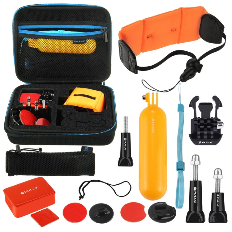 PULUZ 14 in 1 Surfing Accessories Combo Kits with EVA Case (Bobber Hand Grip + Floaty Sponge + Quick Release Buckle + Surf Board Mount + Floating Wrist Strap + Safety Tethers Strap + Storage Bag ) for GoPro, Insta360, DJI and Other Action Cameras -  by PULUZ | Online Shopping South Africa | PMC TechLife | Buy Now Pay Later Mobicred