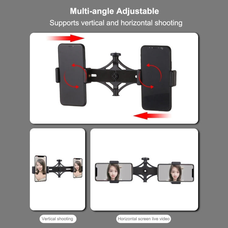 PULUZ Tripod Mount +  Extension Rod + Live Broadcast Dual Phone Bracket + 6.2 inch 16cm LED Ring Vlogging Video Light Kits - free shipping - PMC Jewellery - Order now!
