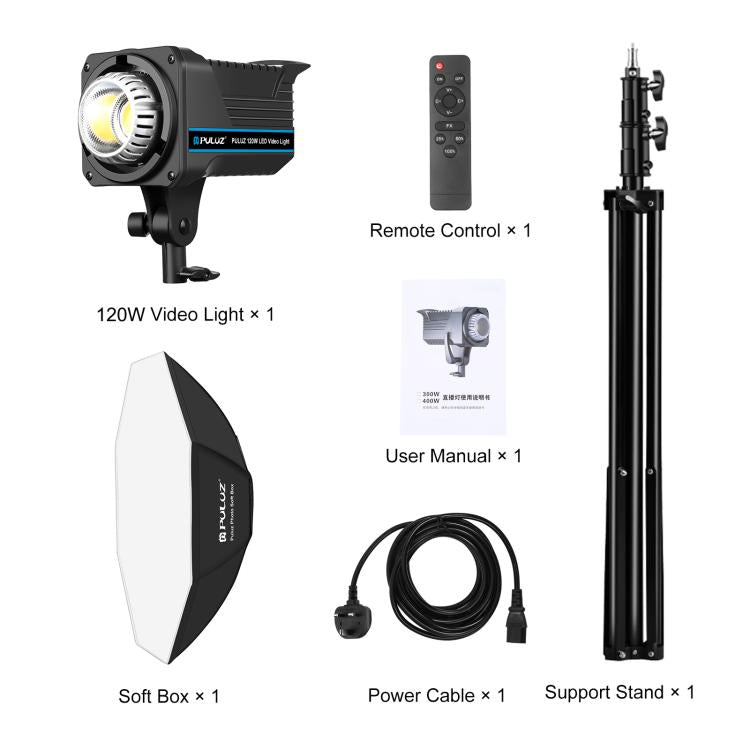 PULUZ 120W Photo Studio Strobe Flash Light Kit with Softbox Reflector & Tripod(UK Plug) - free shipping - PMC TechLife - Order now!