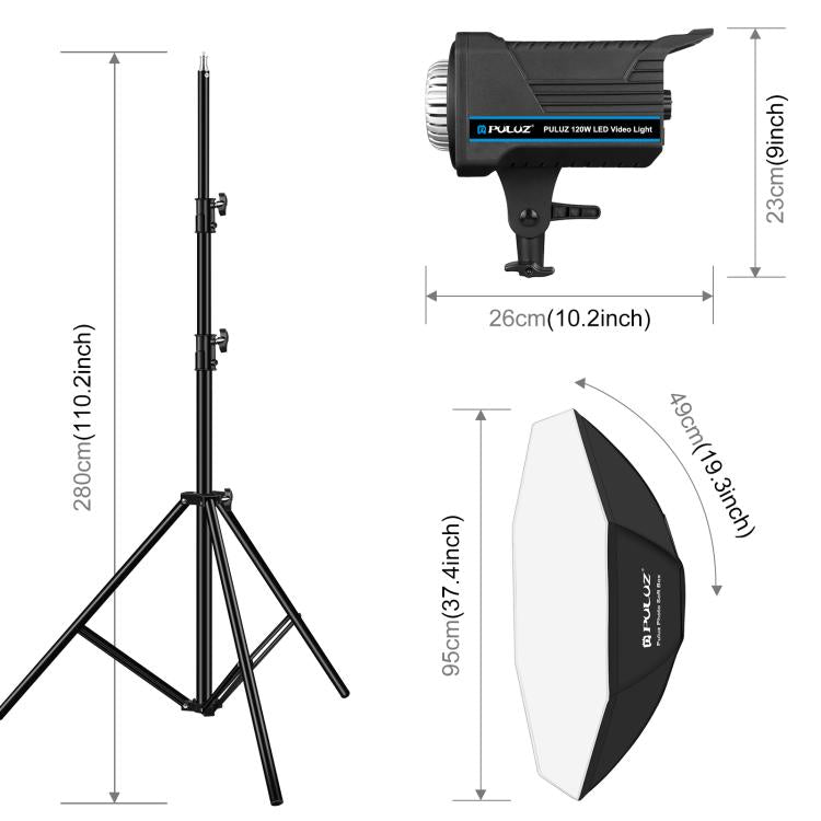 PULUZ 120W Photo Studio Strobe Flash Light Kit with Softbox Reflector & Tripod(US Plug) - free shipping - PMC TechLife - Order now!