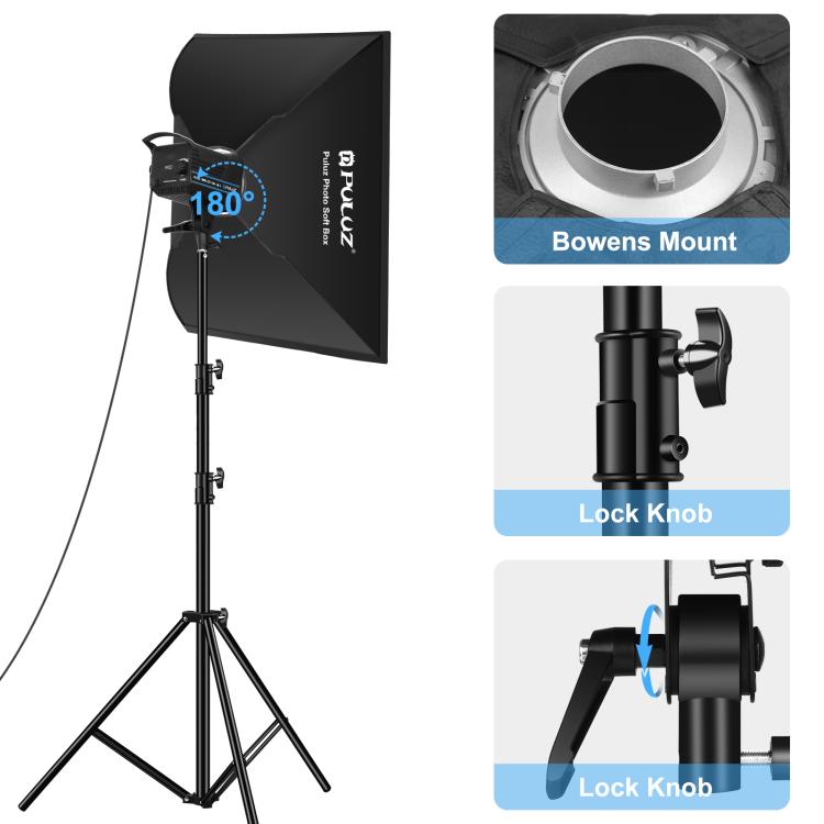 PULUZ 120W Photo Studio Strobe Flash Light Kit with Softbox Reflector & Tripod(UK Plug) - free shipping - PMC TechLife - Order now!
