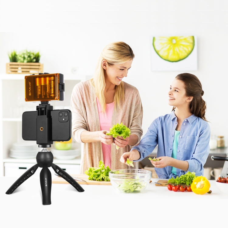 PULUZ Live Broadcast Smartphone Video Light Vlogger Kits with LED Light + Tripod Mount + Phone Clamp Holder(Black) - free shipping - PMC Jewellery - Order now!