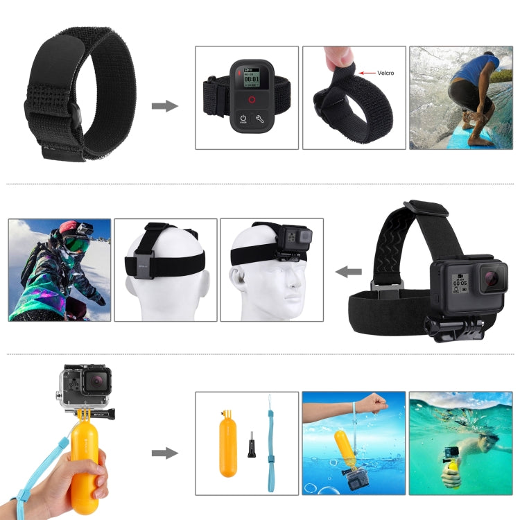 PULUZ 50 in 1 Accessories Total Ultimate Combo Kits with EVA Case (Chest Strap + Suction Cup Mount + 3-Way Pivot Arms + J-Hook Buckle + Wrist Strap + Helmet Strap + Extendable Monopod + Surface Mounts ...  for GoPro, Insta360, DJI and Other Action Cameras -  by PULUZ | Online Shopping South Africa | PMC TechLife | Buy Now Pay Later Mobicred