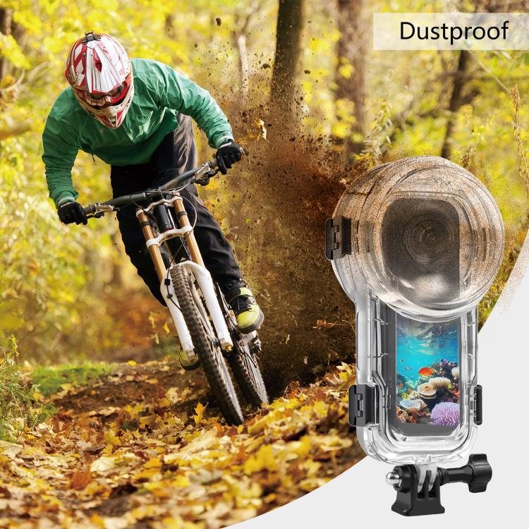 For Insta360 X5 PULUZ 60m Waterproof Sealed Diving Case with Silicone Lens Cover (Black) - free shipping - PMC TechLife - Order now!