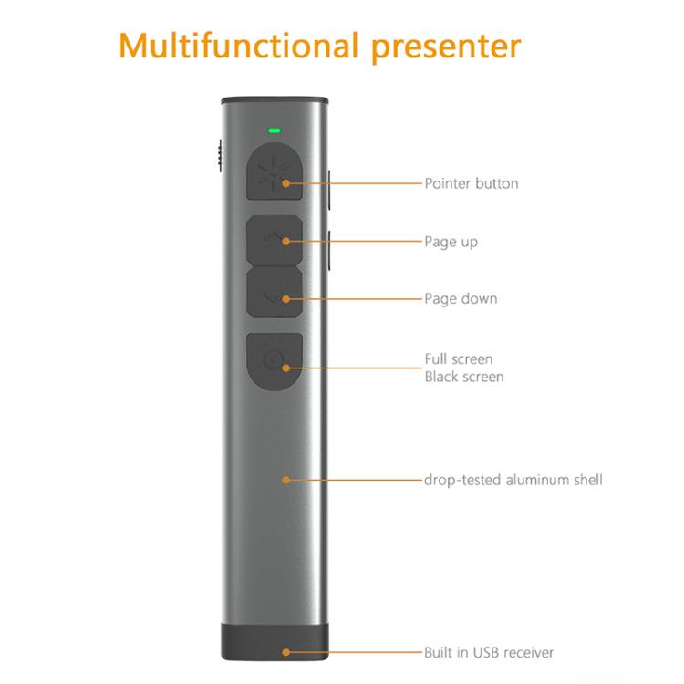 Doosl Dsit038 2.4GHz Wireless Presenter PowerPoint Clicker Representation Remote Control Green Laser Pointer, Control Distance: 100m - free shipping - PMC TechLife - Order now!