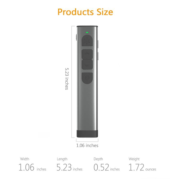 Doosl Dsit038 2.4GHz Wireless Presenter PowerPoint Clicker Representation Remote Control Green Laser Pointer, Control Distance: 100m - free shipping - PMC TechLife - Order now!