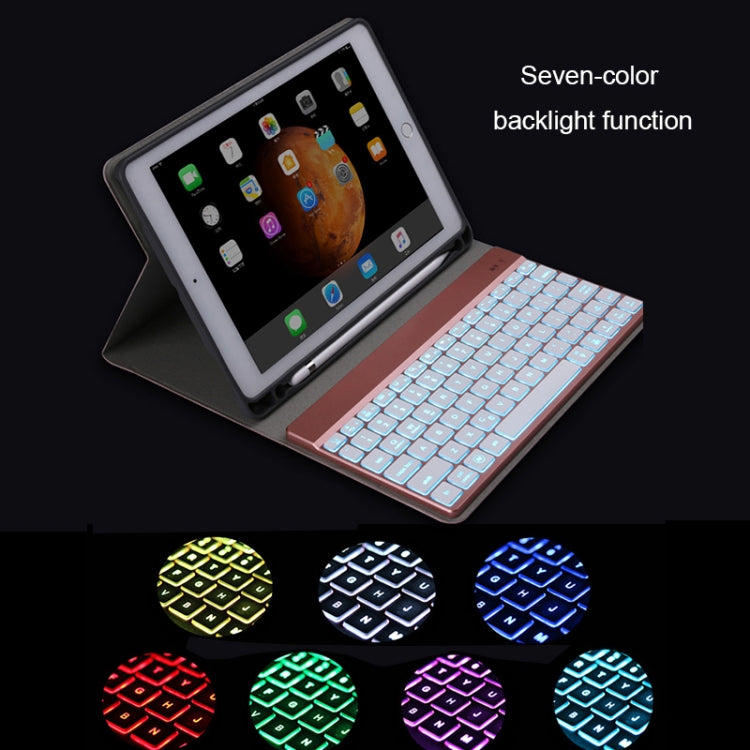 508A Detachable Bluetooth Keyboard + Horizontal Flip Leather Tablet Case with Holder & Colorful Backlight for iPad Pro 9.7 inch, iPad Air, iPad Air 2, iPad 9.7 inch (2017), iPad 9.7 inch (2018)(Champagne Gold) - For iPad Pro by PMC TechLife | Online Shopping South Africa | PMC TechLife