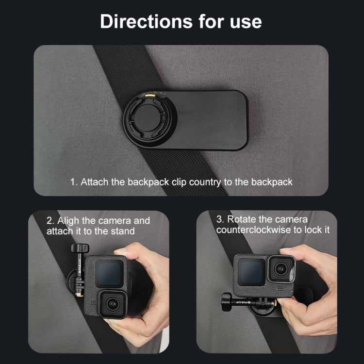 PULUZ Magnetic Quick Release Backpack Strap Clip (Black) - free shipping - PMC TechLife - Order now!