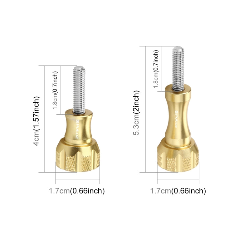 PULUZ CNC Aluminum Thumb Knob Stainless Bolt Nut Screw Set for GoPro Hero12 Black / Hero11 /10 /9 /8 /7 /6 /5, Insta360 Ace / Ace Pro, DJI Osmo Action 4 and Other Action Cameras(Gold) - free shipping - PMC TechLife - Order now!