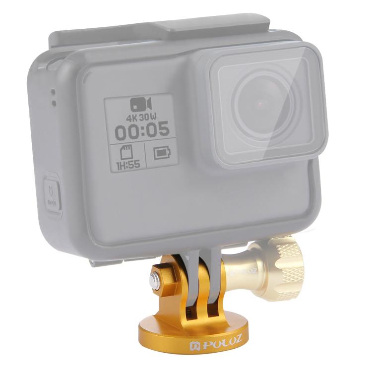 PULUZ 1/4 inch Screw Hole Tripod Mount CNC Adapter for GoPro, Insta360, DJI and Other Action Cameras(Gold) - Connection Mount by PULUZ | Online Shopping South Africa | PMC TechLife | Buy Now Pay Later Mobicred