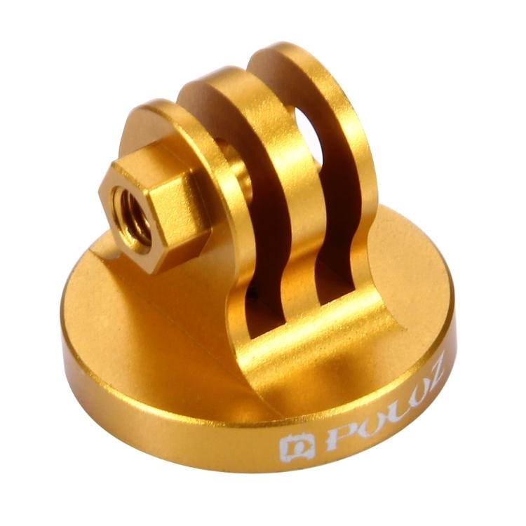 PULUZ 1/4 inch Screw Hole Tripod Mount CNC Adapter for GoPro, Insta360, DJI and Other Action Cameras(Gold) - Connection Mount by PULUZ | Online Shopping South Africa | PMC TechLife | Buy Now Pay Later Mobicred
