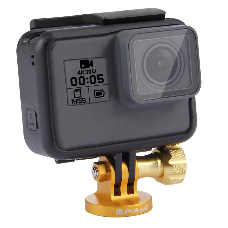 PULUZ 1/4 inch Screw Hole Tripod Mount CNC Adapter for GoPro, Insta360, DJI and Other Action Cameras(Gold) - Connection Mount by PULUZ | Online Shopping South Africa | PMC TechLife | Buy Now Pay Later Mobicred