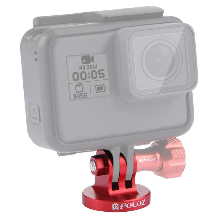PULUZ 1/4 inch Screw Hole Tripod Mount CNC Adapter for GoPro, Insta360, DJI and Other Action Cameras(Red) - Connection Mount by PULUZ | Online Shopping South Africa | PMC TechLife | Buy Now Pay Later Mobicred