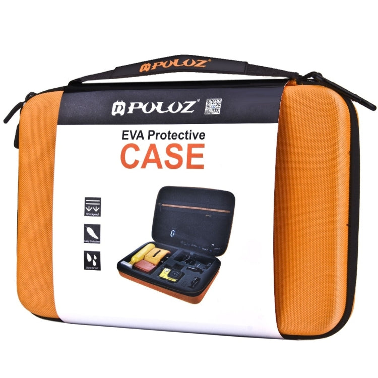 PULUZ Waterproof Carrying and Travel Case for for GoPro, Insta360, DJI and Other Action Cameras Accessories, Large Size: 32cm x 22cm x 7cm(Orange) - Carry Cases by PULUZ | Online Shopping South Africa | PMC TechLife | Buy Now Pay Later Mobicred