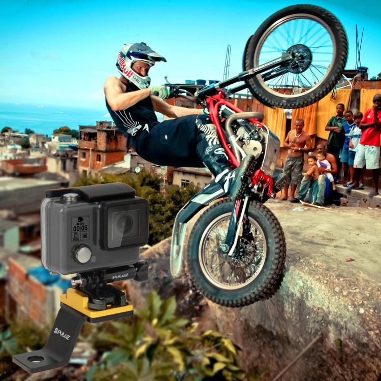 PULUZ Fixed Metal Motorcycle Holder Mount for GoPro, Insta360, DJI and Other Action Cameras(Gold) - free shipping - PMC TechLife - Order now!