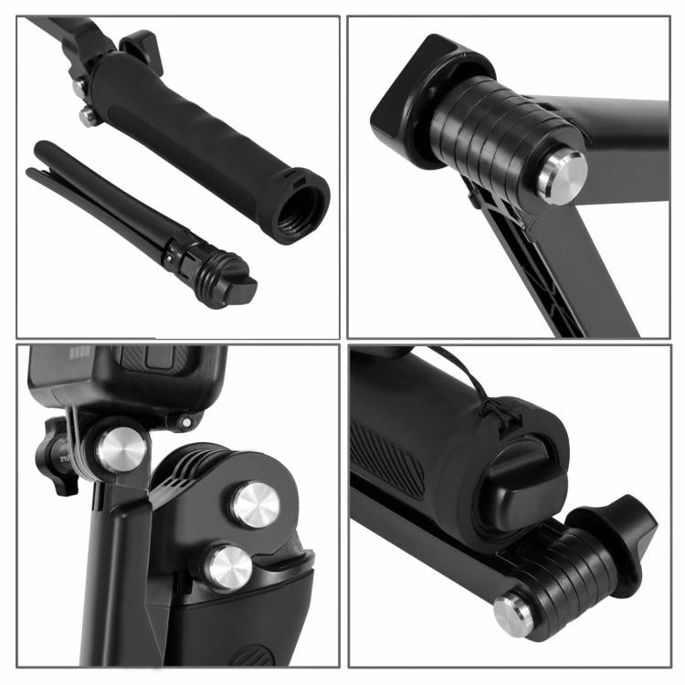 PULUZ 3-Way Grip Foldable Tripod Selfie-stick Extension Monopod for GoPro, Insta360 ONE R, DJI Osmo Action and Other Action Cameras, Length: 20-58cm - free shipping - PMC TechLife - Order now!
