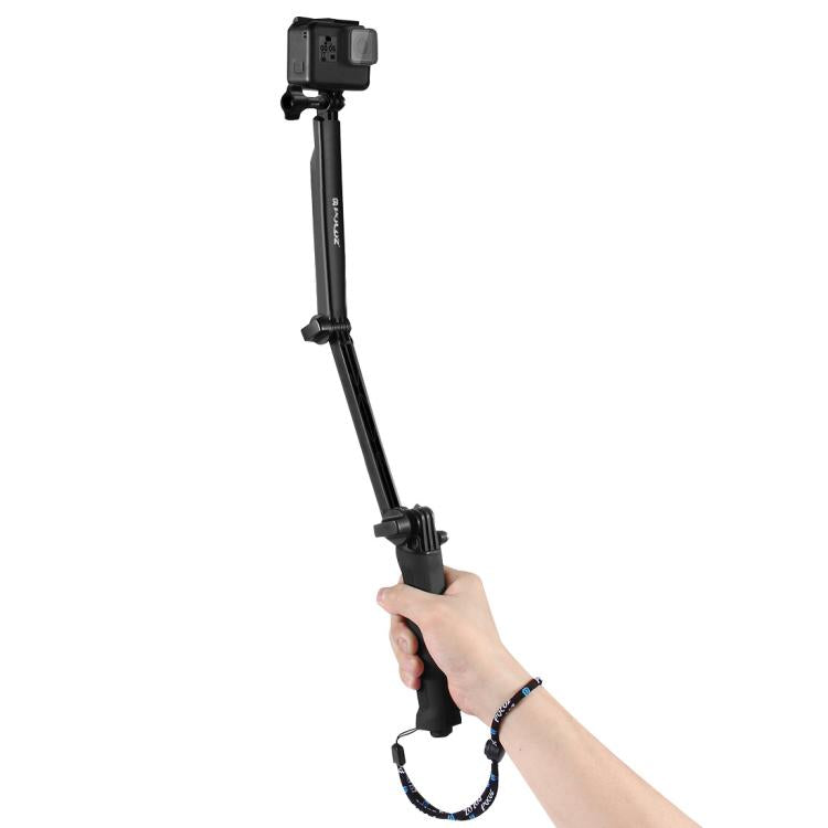 PULUZ 3-Way Grip Foldable Tripod Selfie-stick Extension Monopod for GoPro, Insta360 ONE R, DJI Osmo Action and Other Action Cameras, Length: 20-58cm - free shipping - PMC TechLife - Order now!