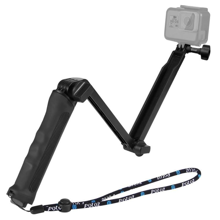 PULUZ 3-Way Grip Foldable Tripod Selfie-stick Extension Monopod for GoPro, Insta360 ONE R, DJI Osmo Action and Other Action Cameras, Length: 20-58cm - free shipping - PMC TechLife - Order now!