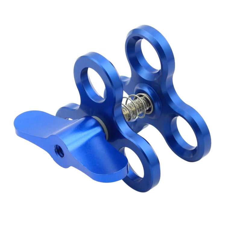 PULUZ Triple Ball Clamp Close Hole Diving Camera Bracket CNC Aluminum Spring Flashlight Clamp for Diving Underwater Photography System(Blue) - Diving Accessories by PULUZ | Online Shopping South Africa | PMC TechLife | Buy Now Pay Later Mobicred
