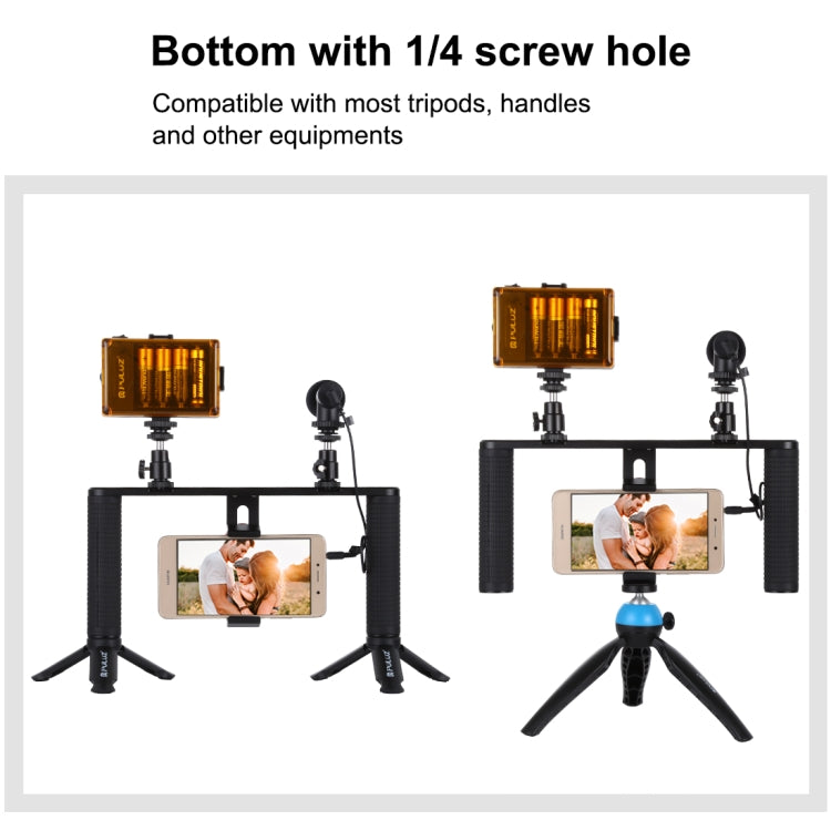 PULUZ Vlogging Live Broadcast Smartphone Video Rig Filmmaking Recording Handle Stabilizer Aluminum Bracket for iPhone, Galaxy, Huawei, Xiaomi, HTC, LG, Google, and Other Smartphones - free shipping - PMC TechLife - Order now!