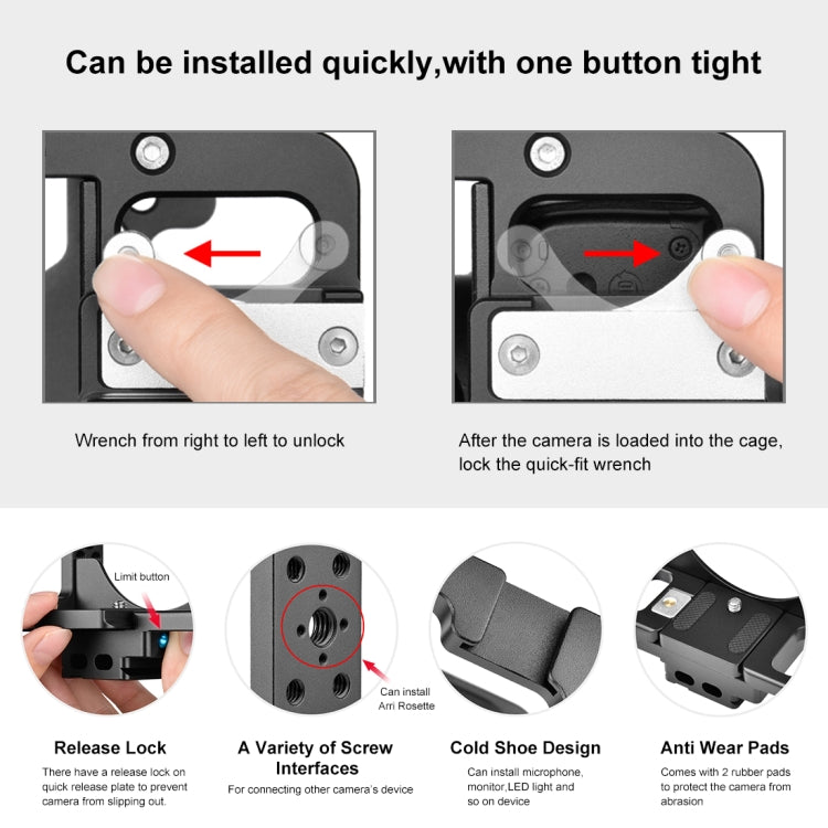 PULUZ Video Camera Cage Filmmaking Rig with Handle for Nikon Z6 / Z7(Black) - free shipping - PMC TechLife - Order now!