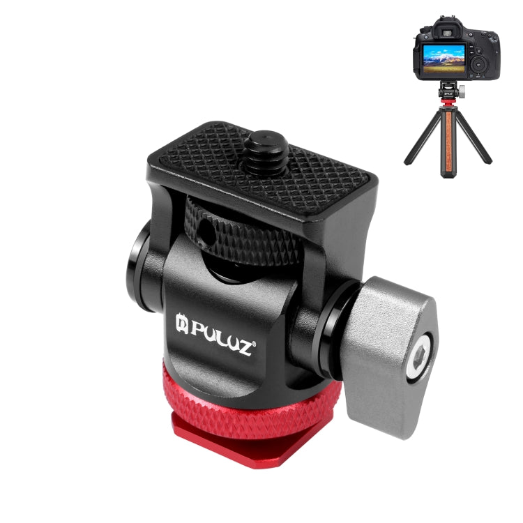 PULUZ Mini 180 Degree Swing Tripod Ball Head Cold Shoe Mount Adapter(Red) - Tripod Heads by PULUZ | Online Shopping South Africa | PMC TechLife | Buy Now Pay Later Mobicred