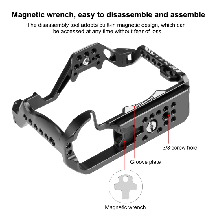 For Canon EOS R7 PULUZ Metal Camera Cage Stabilizer Rig(Black) - free shipping - PMC TechLife - Order now!