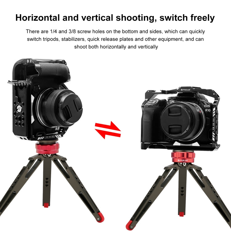 For Canon EOS R10 PULUZ Metal Camera Cage Stabilizer Rig (Black) - free shipping - PMC TechLife - Order now!
