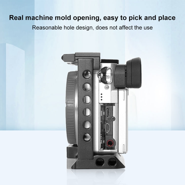 For Sony A6400 / A6300 / A6100 / A6000 PULUZ Wood Handle Metal Camera Cage Stabilizer Rig - free shipping - PMC TechLife - Order now!