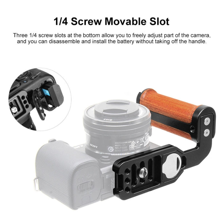 PULUZ Wooden Left Side Handle Vertical Shoot Quick Release L Plate - free shipping - PMC TechLife - Order now!