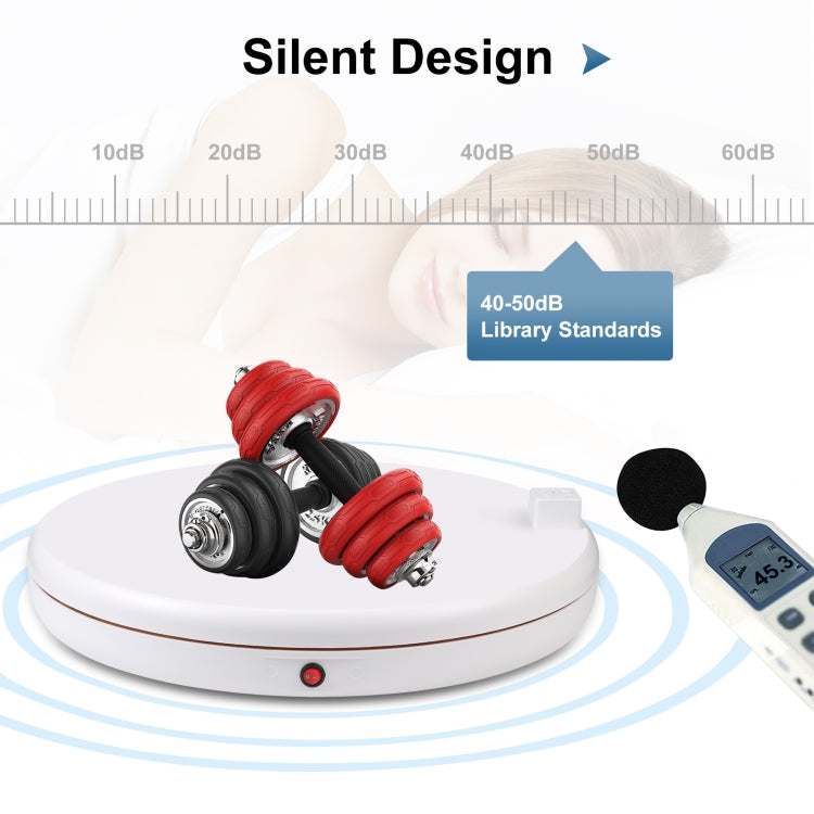PULUZ 45cm Remote Control Adjusting Speed Rotating Turntable Display Stand with Power Socket, White, Load 100kg(UK Plug) - free shipping - PMC TechLife - Order now!
