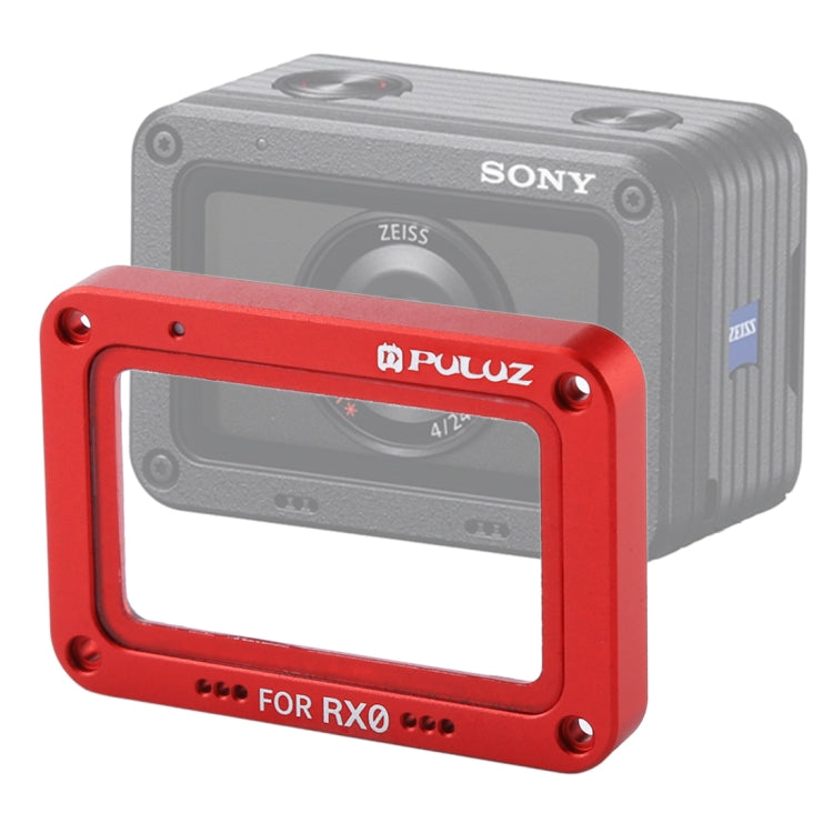 PULUZ Aluminum Alloy Flame + Tempered Glass Lens Protector for Sony RX0 / RX0 II, with Screws and Screwdrivers(Red) - Lens Cover by PULUZ | Online Shopping South Africa | PMC TechLife | Buy Now Pay Later Mobicred