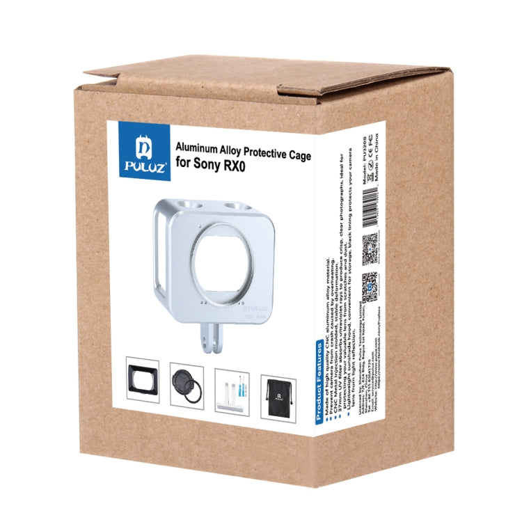 PULUZ for Sony RX0 Aluminum Alloy Protective Cage + 37mm UV Filter Lens + Lens Sunshade with Screws and Screwdrivers(Silver) - Metal Cases by PULUZ | Online Shopping South Africa | PMC TechLife | Buy Now Pay Later Mobicred