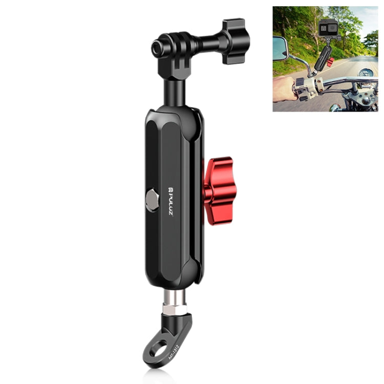 PULUZ Motorcycle Rearview Oblique CNC Metal Magic Arm Rod Mount - Bicycle Handlebar Mount by PULUZ | Online Shopping South Africa | PMC TechLife | Buy Now Pay Later Mobicred