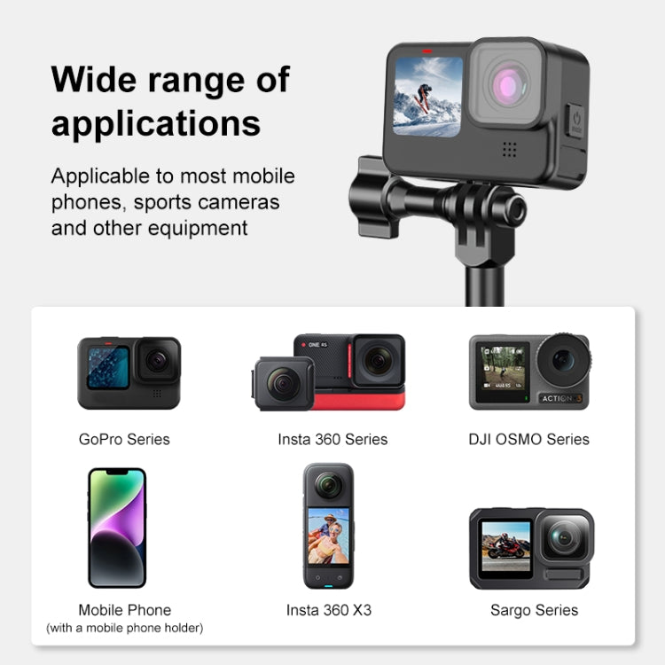 PULUZ Motorcycle Rearview Large Clamp CNC Metal Magic Arm Rod Mount - free shipping - PMC TechLife - Order now!