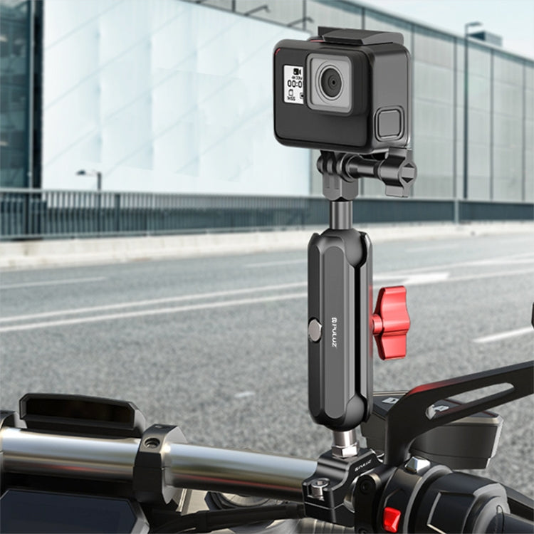 PULUZ Motorcycle Rearview Large Clamp CNC Metal Magic Arm Rod Mount - free shipping - PMC TechLife - Order now!