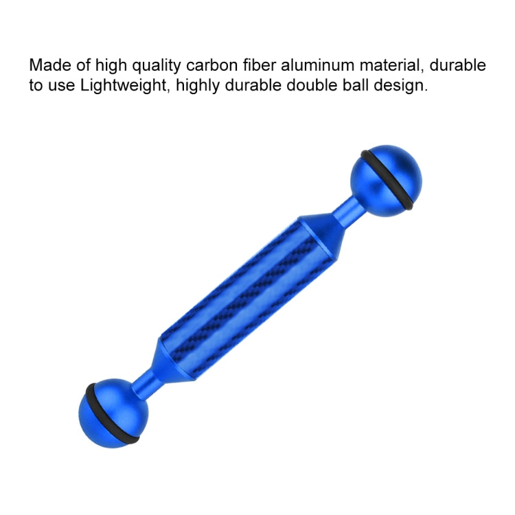 PULUZ 5 inch 13cm Length 20.8mm Diameter Dual Balls Carbon Fiber Floating Arm, Ball Diameter: 25mm(Blue) - free shipping - PMC TechLife - Order now!