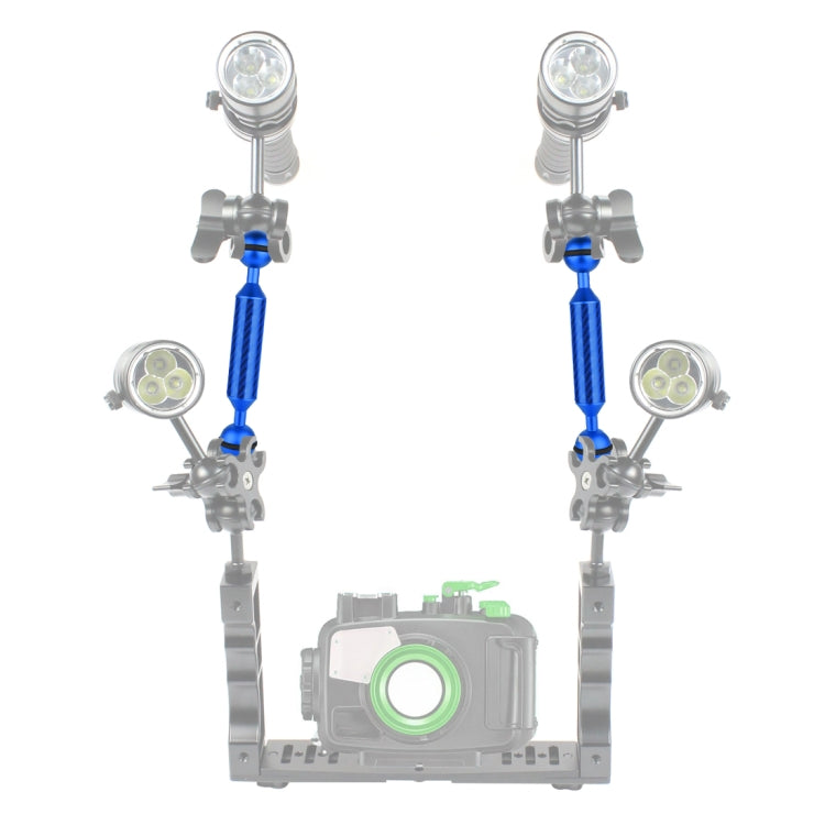 PULUZ 5 inch 13cm Length 20.8mm Diameter Dual Balls Carbon Fiber Floating Arm, Ball Diameter: 25mm(Blue) - free shipping - PMC TechLife - Order now!