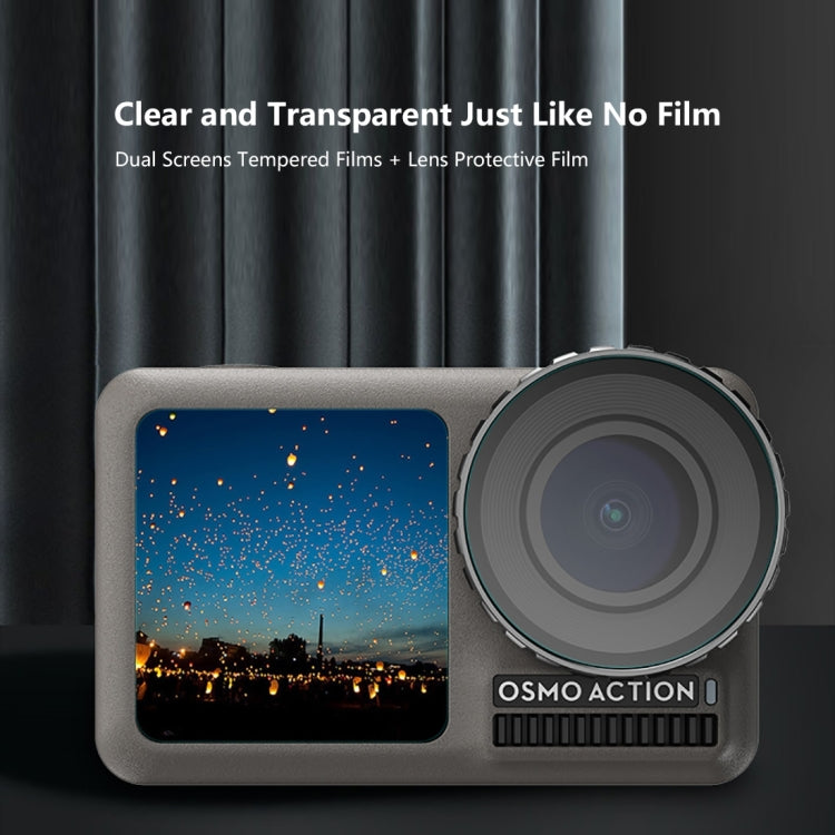 PULUZ Lens + Front and Back LCD Display 9H 2.5D Tempered Glass Film for DJI Osmo Action - free shipping - PMC TechLife - Order now!
