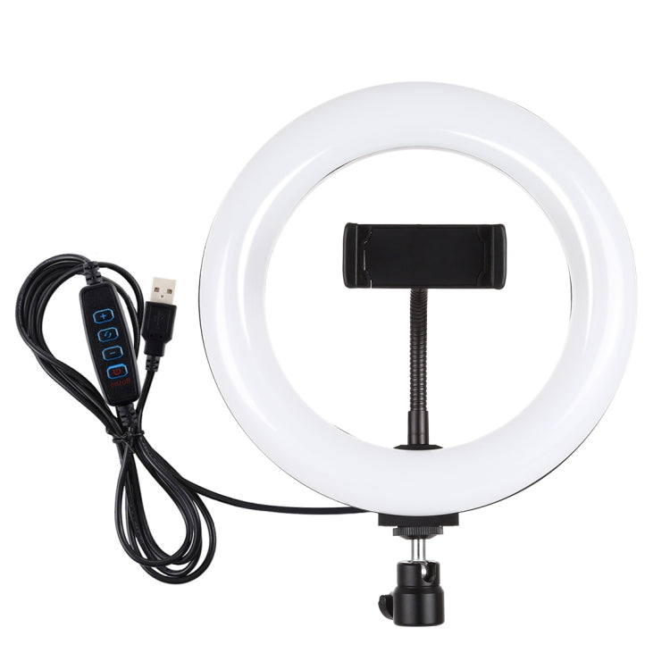 PULUZ 7.9 inch 20cm USB 3 Modes Dimmable Dual Color Temperature LED Curved Light Ring Vlogging Selfie Photography Video Lights with Phone Clamp(Black) - Ring Light by PULUZ | Online Shopping South Africa | PMC TechLife | Buy Now Pay Later Mobicred
