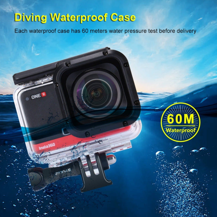 PULUZ 60m Underwater Depth Diving Case Waterproof Camera Housing for Insta360 ONE R 4K Wide-angle Edition(Transparent) - free shipping - PMC TechLife - Order now!