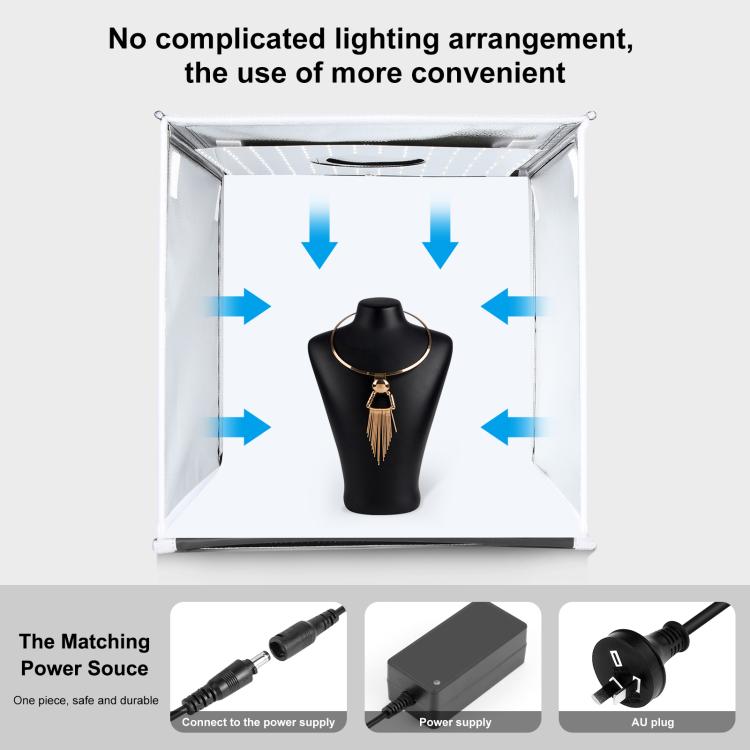 PULUZ 40cm Folding Portable White Light Dimmable Photo Lighting Studio Shooting Tent Box Kit with 6 Colors (Black, Orange, White, Red, Green, Blue) Backdrops(AU Plug) - free shipping - PMC TechLife - Order now!