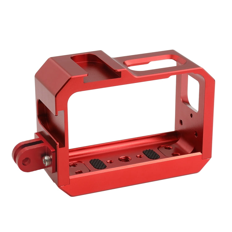 PULUZ Aluminum alloy Frame Mount Protective Case Cage with Cold Shoe Base Slot & Tripod Base Adapter for Insta360 One R(Red) - Mount & Holder by PULUZ | Online Shopping South Africa | PMC TechLife | Buy Now Pay Later Mobicred