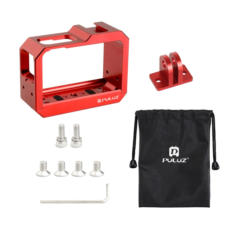PULUZ Aluminum alloy Frame Mount Protective Case Cage with Cold Shoe Base Slot & Tripod Base Adapter for Insta360 One R(Red) - Mount & Holder by PULUZ | Online Shopping South Africa | PMC TechLife | Buy Now Pay Later Mobicred