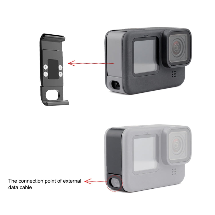 PULUZ Metal Battery Side Interface Cover for GoPro HERO13 Black /12 Black /11 Black /10 Black /9 Black(Black) - free shipping - PMC TechLife - Order now!