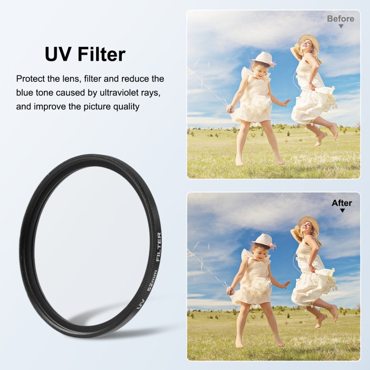 PULUZ 52mm UV Lens Filter for GoPro HERO12 Black /11 Black Mini /11 Black /10 Black /9 Black, with Adapter Ring - Lens Adapter by PULUZ | Online Shopping South Africa | PMC TechLife | Buy Now Pay Later Mobicred