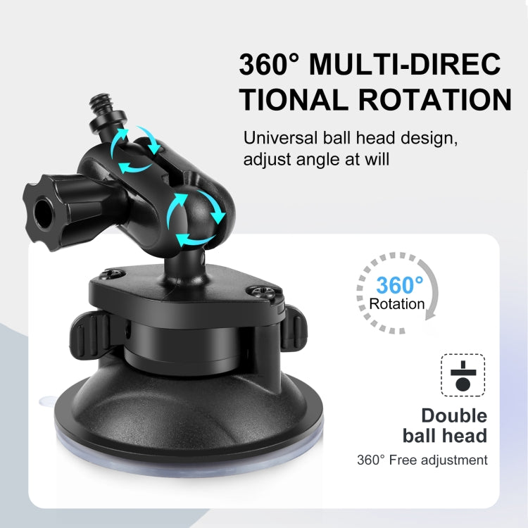 PULUZ 1/4 inch Magic Arm Suction Cup Mount (Black) - Helmet Mount by PULUZ | Online Shopping South Africa | PMC TechLife | Buy Now Pay Later Mobicred
